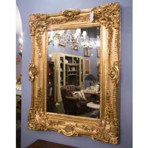 Большое зеркало венецианского стиля в роскошной золоченой оправе Bertozzi Cornici