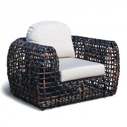 Кресло с плетеной основой из темного техноротанга Dynasty
