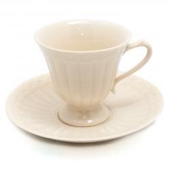 Чашка с блюдцем для кофе цвета слоновой кости