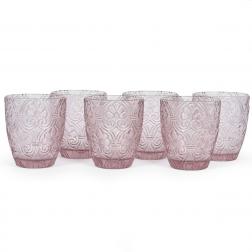 Набор из 6-ти стаканов из стекла розового цвета Corinto