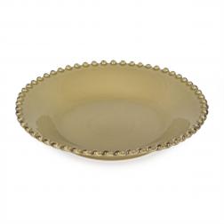 Тарелка для супа керамическая оливкового цвета Pearl