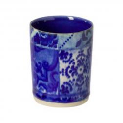 Чашка для чая без ручки с синим узором Lisboa