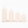 Набор из 4-х свечей в форме цилиндра цвета айвори