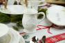 Набор керамических чайных чашек с узором из акантовых листьев, 4 шт. "Флорентийская лоза" Certified International  - фото
