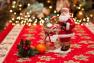 Красочная новогодняя шкатулка из керамики в виде Деда Мороза с мешком подарков Lamart Lamart  - фото