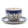 Керамическая чашка для чая с блюдцем "Летний ветерок" Керамика Артистична  - фото
