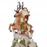 Новогодняя статуэтка из керамики в виде скачущего на олене Санты Fitz and Floyd  - фото