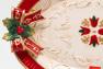 Овальное блюдо для новогодней сервировки, с красными бантами и окантовкой Palais Royal  - фото
