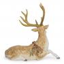 Керамическая статуэтка ручной росписи в виде лежащего оленя "Лесной мороз" Fitz and Floyd  - фото