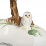 Керамическое новогоднее блюдо-корзина с ручкой и фигуркой совы «Лесной мороз» Fitz and Floyd  - фото