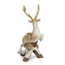 Керамический подсвечник в виде статуэтки оленя с декором из шишек "Лесной мороз" Fitz and Floyd  - фото
