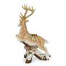Керамический подсвечник в виде статуэтки оленя с декором из шишек "Лесной мороз" Fitz and Floyd  - фото