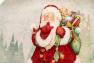 Круглое блюдо серого цвета с красочным рисунком «Санта с мешком подарков» Palais Royal  - фото