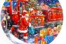 Большое блюдо, декорированное рождественской картинкой "Добрый Санта в пути" Palais Royal  - фото