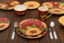 Набор из 4-х обеденных тарелок с цветочным рисунком "Подсолнухи на закате" Certified International  - фото