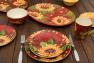 Керамическое блюдо с рельефным узором из цветов "Подсолнухи на закате" Certified International  - фото