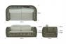 Большой 2-местный диван с плетеной основой из серого ротанга Dynasty Skyline Design  - фото