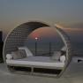 Лаунж-диван с мягким матрасом и круглым навесом из ротанга Moonlight Skyline Design  - фото