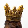 Коричневая статуэтка "Лев" с золотой короной Exner  - фото