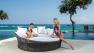 Круглый лаунж-диван с мягким матрасом и узорным плетением Moma Skyline Design  - фото