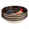 Набор из 4-х темных суповых тарелок с рисунками в деревенском стиле "Золотой петух" Certified International  - фото