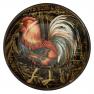 Салатник из темной керамики с ярким рисунком в стиле кантри "Золотой петух" Certified International  - фото