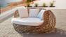 Круглый лаунж-диван из плетеного ротанга с мягким матрасом и подушками Ruby Skyline Design  - фото