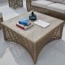 Бежевый квадратный кофейный столик со стеклянной столешницей Ruby Skyline Design  - фото