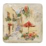 Набор квадратных обеденных тарелок с рисунками итальянских улиц, 4 шт. "Римские каникулы" Certified International  - фото