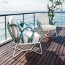 Белое балконное кресло с текстильными подушками и плетением из шнура Tuscany Skyline Design  - фото