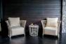Белое кресло из искусственного ротанга с мягкими подушками Villa Skyline Design  - фото
