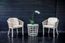 Белое плетеное обеденное кресло из техноротанга с мягкой подушкой Villa Skyline Design  - фото
