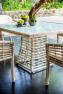 Белый квадратный обеденный стол со стеклянной столешницей Villa Skyline Design  - фото