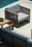 Мягкое балконное кресло на металлическом каркасе с деревянными подлокотниками Horizon Skyline Design  - фото
