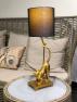 Настольная лампа "Обезьянка" золотого цвета с черным абажуром Hilda Exner  - фото