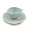 Кофейная чашка с блюдцем из голубой керамики с эффектом потертости Mediterranea Costa Nova  - фото
