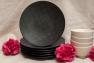 Десертная тарелка из черной керамики c текстурной поверхностью Vesuvio Bastide  - фото