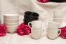 Кофейная чашка с блюдцем из белой керамики с текстурой Vesuvio Bastide  - фото