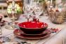 Двухцветная суповая тарелка в красно-коричневой гамме Etna Bastide  - фото