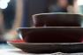 Двухцветная суповая тарелка в красно-коричневой гамме Etna Bastide  - фото