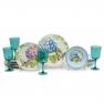 Набор из 4-х меламиновых обеденных тарелок с рисунком бабочки и цветов "Сад гортензий" Certified International  - фото