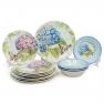 Набор из 4-х салатных тарелок из меламина с рисунком лиловых цветов "Сад гортензий" Certified International  - фото