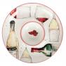 Круглая керамическая менажница с красными ободками "Праздник молодого вина" Certified International  - фото