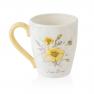 Керамические чашки для чая с рисунками и желтыми ручками набор 4 шт. "Сладкий мед" Certified International  - фото