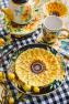 Набор из 4-х обеденных тарелок с черной каймой и желтыми цветами "Букет подсолнухов" Certified International  - фото