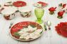 Набор из 4-х новогодних обеденных тарелок с рисунками пуансеттии "Зимний сад" Certified International  - фото