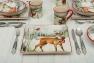 Новогодние обеденные тарелки с изображением оленя и птицы кардинала "Зимний лес" набор 4 шт. Certified International  - фото