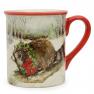 Новогодние чашки для чая с рисунками животных "Зимний лес", набор 4 шт. Certified International  - фото