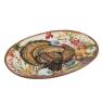 Блюдо овальное большое керамическое с изображением индюка "Щедрые дары" Certified International  - фото