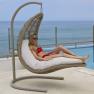 Плетеное садовое кресло-качели из искусственного ротанга с мягким матрацем Christine Skyline Design  - фото